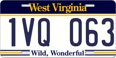 WV license plate 1VQ063