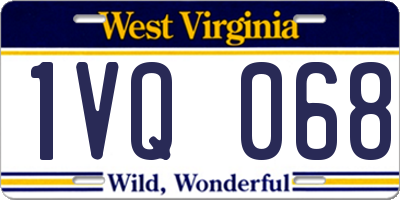 WV license plate 1VQ068