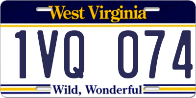 WV license plate 1VQ074