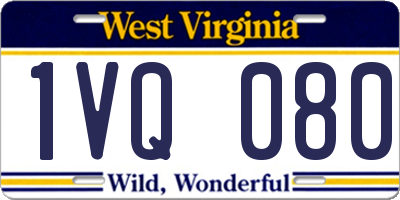 WV license plate 1VQ080