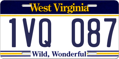 WV license plate 1VQ087