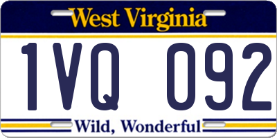 WV license plate 1VQ092