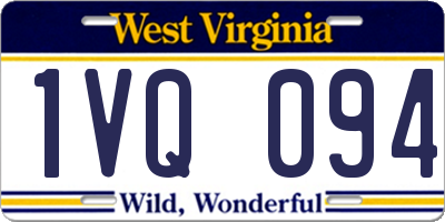WV license plate 1VQ094