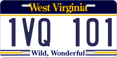 WV license plate 1VQ101