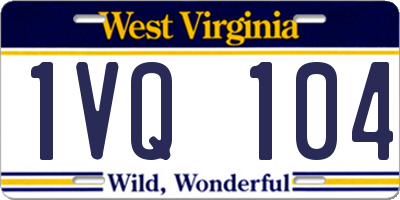 WV license plate 1VQ104