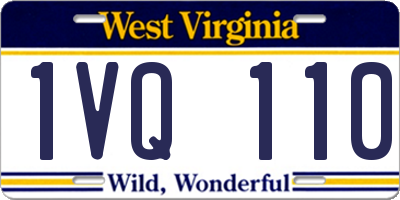 WV license plate 1VQ110