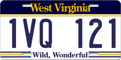 WV license plate 1VQ121