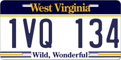 WV license plate 1VQ134