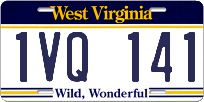 WV license plate 1VQ141