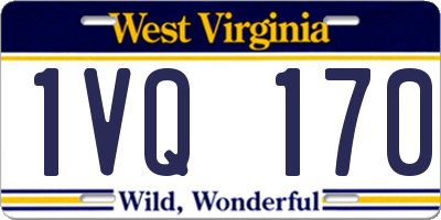 WV license plate 1VQ170