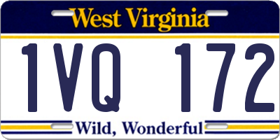 WV license plate 1VQ172