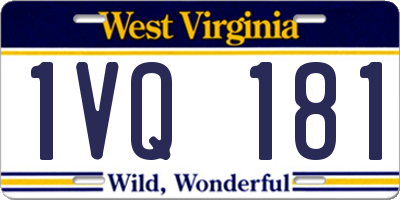 WV license plate 1VQ181