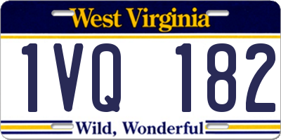WV license plate 1VQ182
