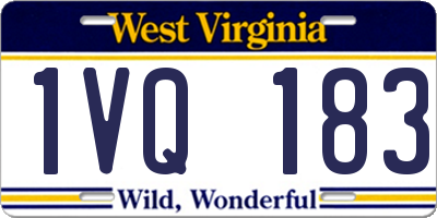 WV license plate 1VQ183