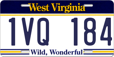 WV license plate 1VQ184