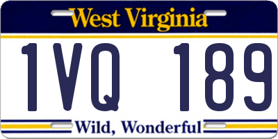 WV license plate 1VQ189