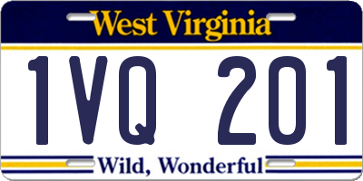 WV license plate 1VQ201