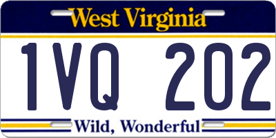 WV license plate 1VQ202