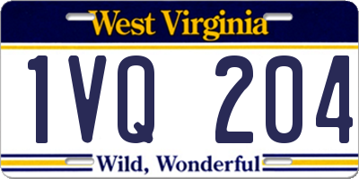 WV license plate 1VQ204
