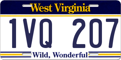 WV license plate 1VQ207