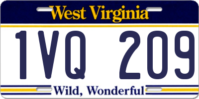 WV license plate 1VQ209