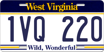 WV license plate 1VQ220