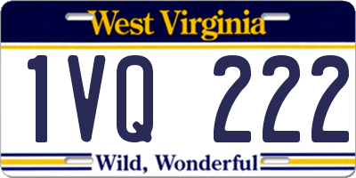 WV license plate 1VQ222