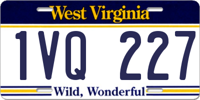 WV license plate 1VQ227