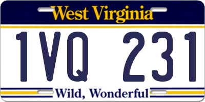 WV license plate 1VQ231