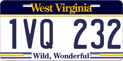 WV license plate 1VQ232