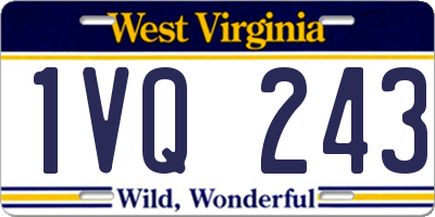 WV license plate 1VQ243