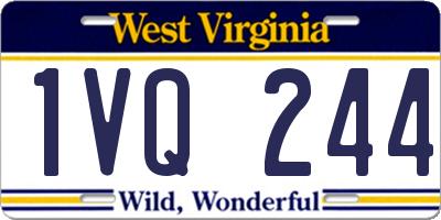 WV license plate 1VQ244