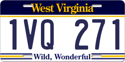 WV license plate 1VQ271