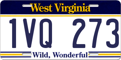 WV license plate 1VQ273