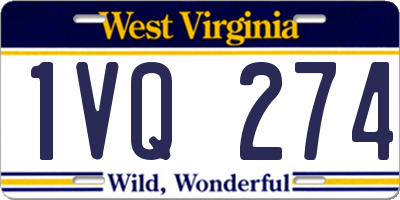 WV license plate 1VQ274