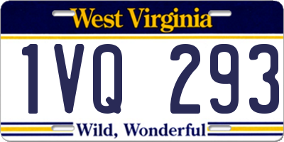 WV license plate 1VQ293