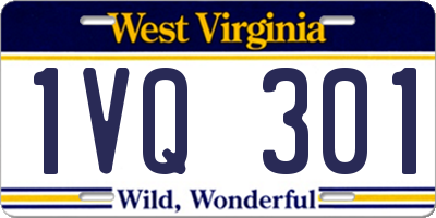 WV license plate 1VQ301