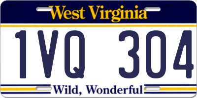 WV license plate 1VQ304