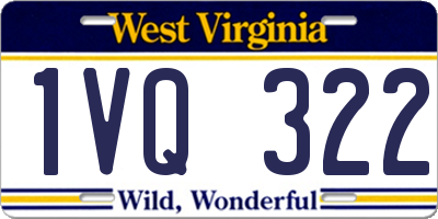 WV license plate 1VQ322