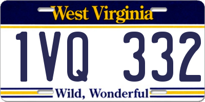 WV license plate 1VQ332