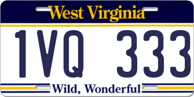 WV license plate 1VQ333