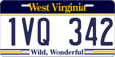 WV license plate 1VQ342