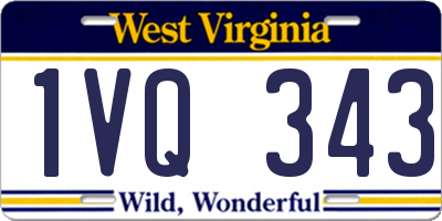 WV license plate 1VQ343
