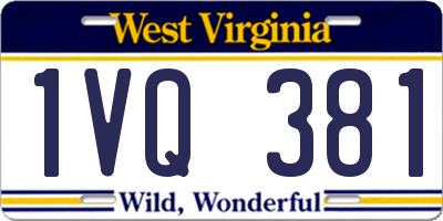 WV license plate 1VQ381