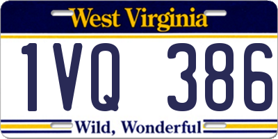 WV license plate 1VQ386