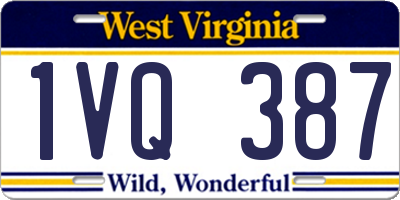 WV license plate 1VQ387