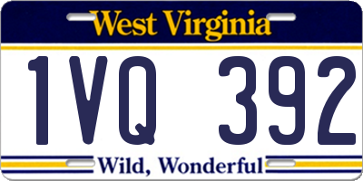 WV license plate 1VQ392