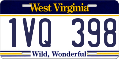 WV license plate 1VQ398