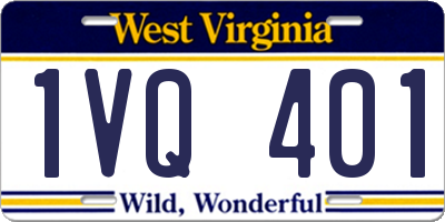 WV license plate 1VQ401