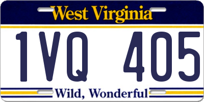 WV license plate 1VQ405